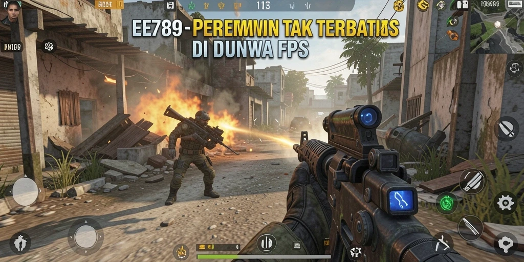 Tangkapan layar gameplay seru dari EE789 yang menunjukkan pertempuran intens.