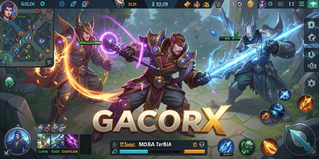 Tampilan gameplay menarik di GACORX dengan pertarungan seru.