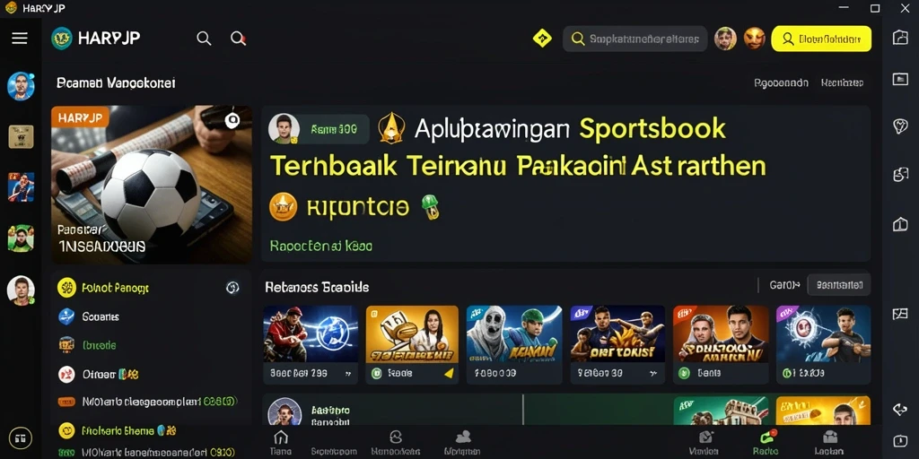 Tangkapan layar gameplay <strong>HARAPJP</strong> yang menunjukkan taruhan olahraga secara langsung.