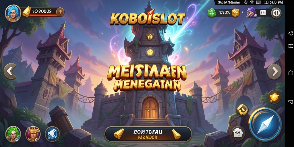 Tampilan menawan dari gameplay strategis KOBOISLOT di arena Tower Defense.