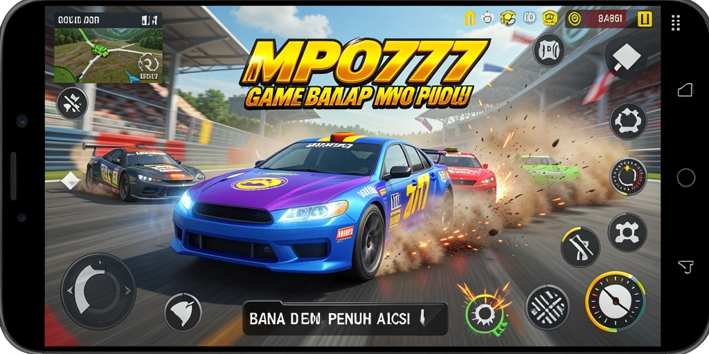 Tampilan gameplay menegangkan di balapan mobil MPO777.