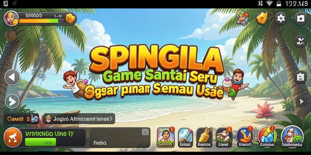 Screenshot gameplay SPINGILA yang penuh warna dan menyenangkan.