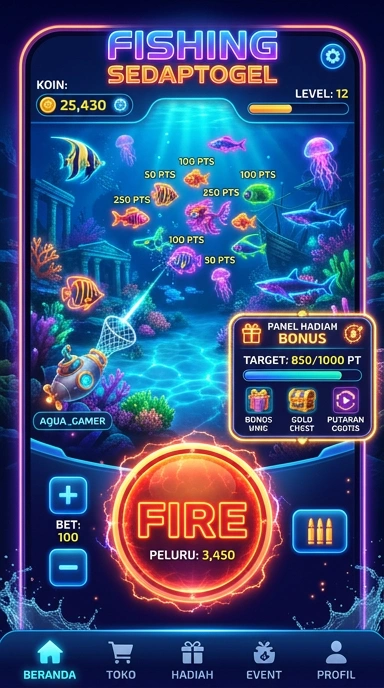 Tampilan utama aplikasi sedaptogel yang user-friendly.